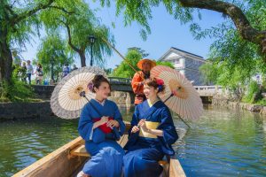 kurashiki okayama japon expérience kimono denim japon traditionnel promenade barques voyage aventure découverte japon